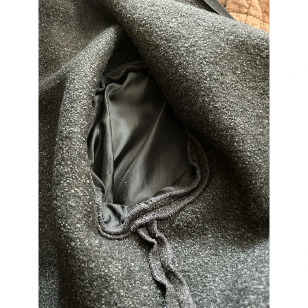 Robert Comstock Vertical Wool Blend Jacket Full‎ Zip Black/Dk Gray M Men Blanket